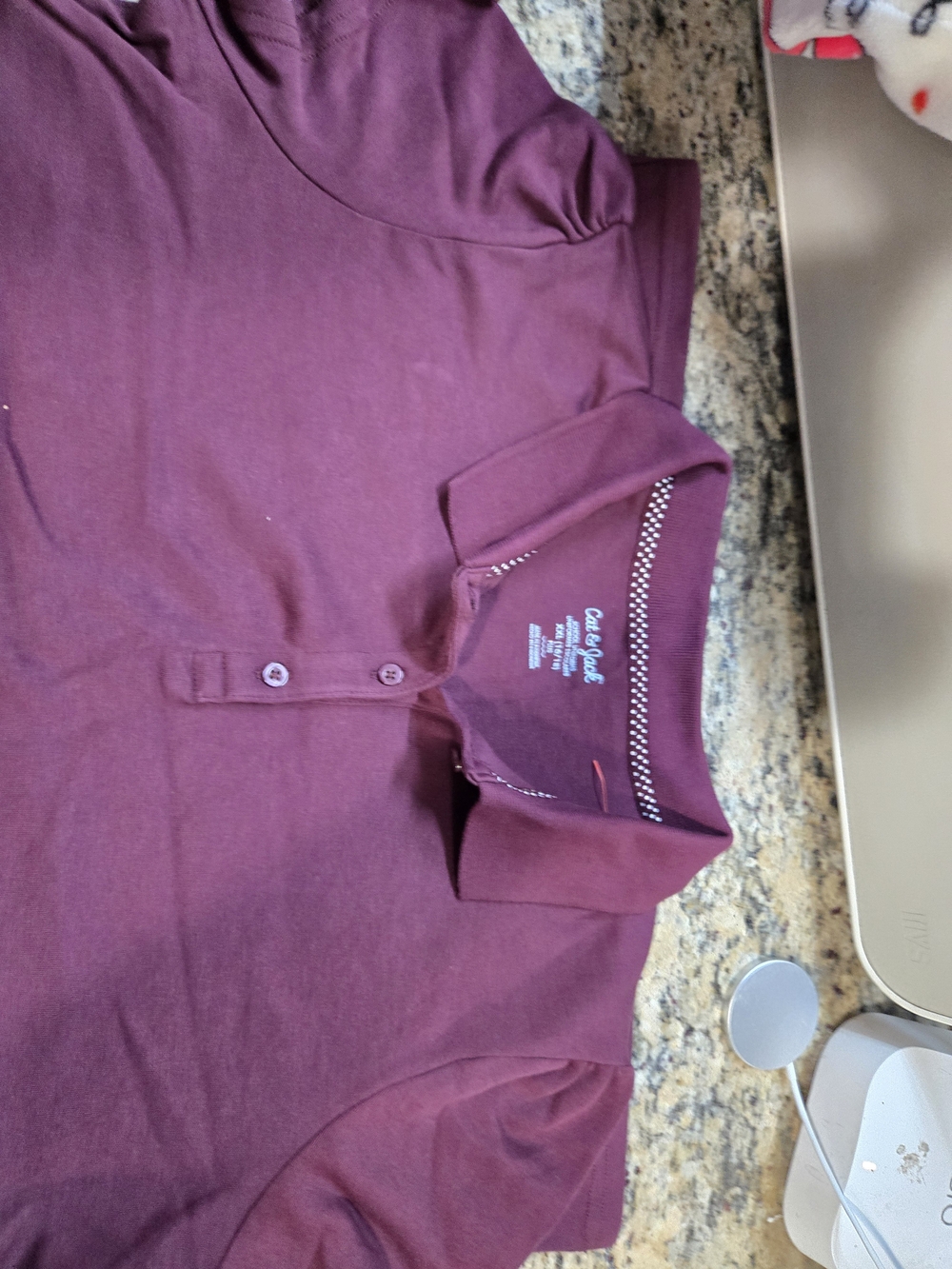 Cat & Jack Girls Plum Short Sleeve Polo